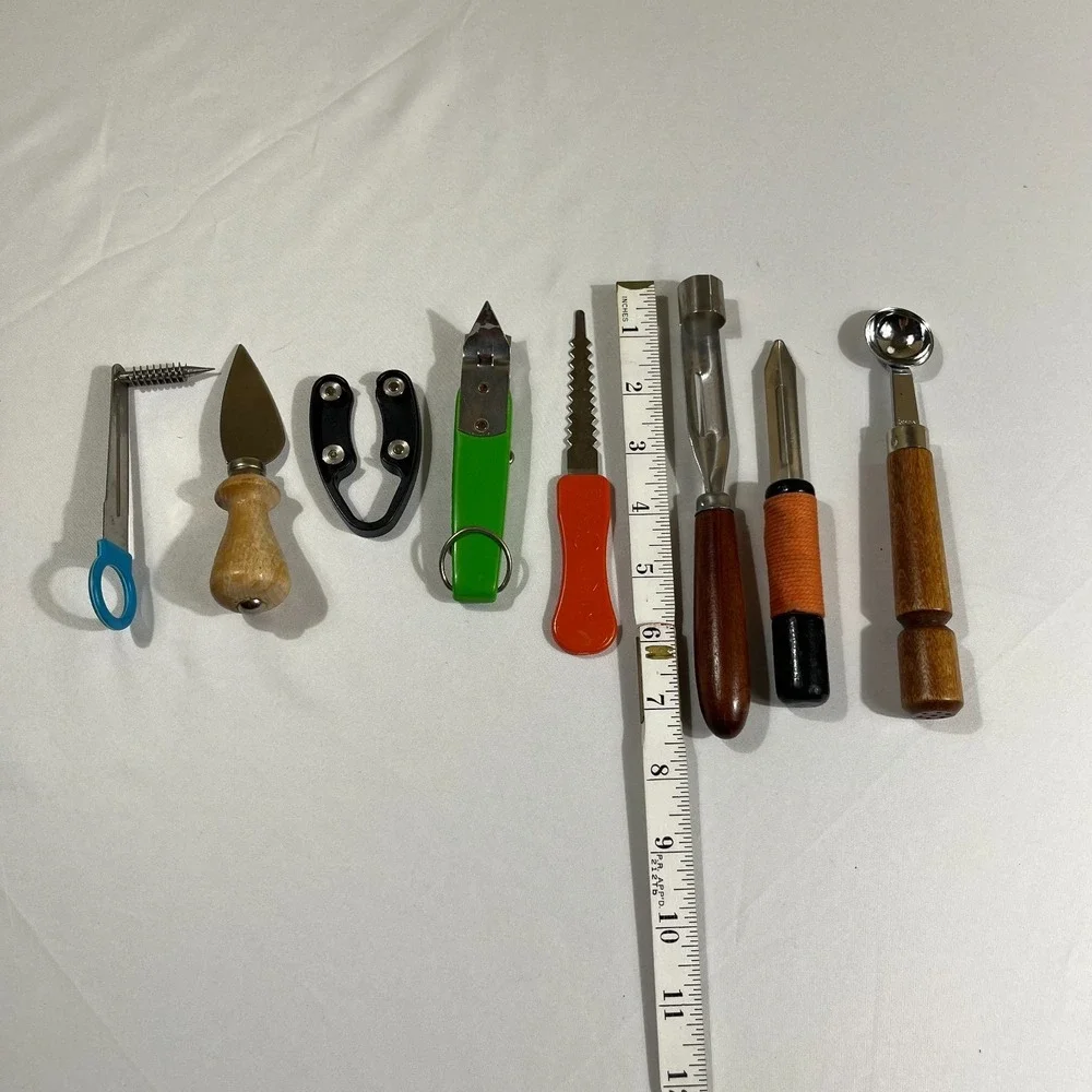 Vintage Kitchen Tool Gadget Lot Melon Baller Apple Corer Foil Cutter